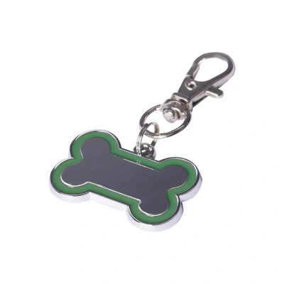 Адресник ZooOne кость зелёный 30*16 мм, гравировка 19072 фото