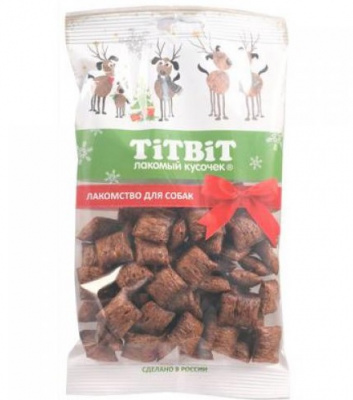 TiTBiT 0,095кг хрустящие подушечки с начинкой со вкусом ягненка и сыра для крупных и средних пород