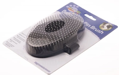 Щетка (Hello Pet) 27110 резиновая (метал. зуб) с каплей на руку фото