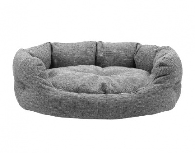 Лежанка (Зооэкспресс) пухлик "NORD" 722312 со стяжкой мебельная ткань №1 43*32*16 см серый