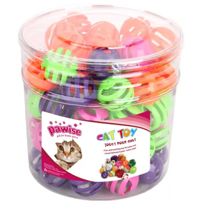 Игрушка (Pawise) 28104  Шарик пластиковый 4см для кошек (1/60/240)