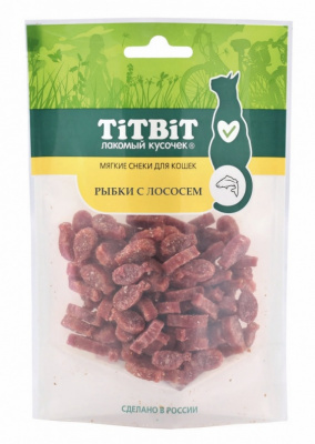 TiTBiT 0,05кг рыбки с лососем для кошек (Мягкие снеки) TiTBiT 0,05кг рыбки с лососем для кошек (Мягкие снеки)