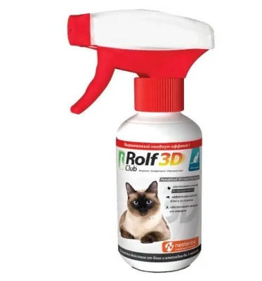 Спрей (Rolf Club) 3D 200мл от блох и клещей для кошек (ЛИЦЕНЗИЯ) Спрей (Rolf Club) 3D 200мл от блох и клещей для кошек (ЛИЦЕНЗИЯ) фото