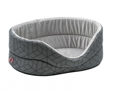 Лежанка (Зооэкспресс) "Геометрия" с плюшем №5 750755 58*43*18 см серый