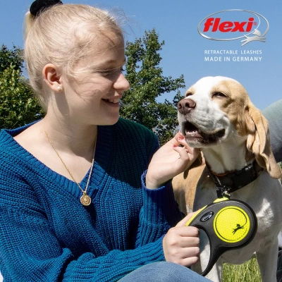 Рулетка (Flexi) New Neon S ремень 5м до 15кг желтый фото