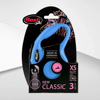 Рулетка (Flexi) Classic XS ремень 3м до 12кг синий фото Рулетка (Flexi) Classic XS ремень 3м до 12кг синий фото
