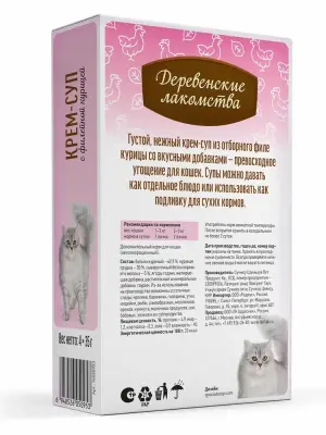 Деревенские лакомства 0,035кг*4шт крем-суп с филейной курицей, пауч (76050953) фото