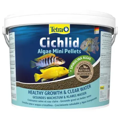 Tetra Cichlid Algae Mini Pellets 10л корм мульти шарики, для травоядных цихлид