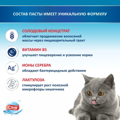 Паста (Cliny) для вывода шерсти 75мл со вкусом сыра фото Паста (Cliny) для вывода шерсти 75мл со вкусом сыра фото