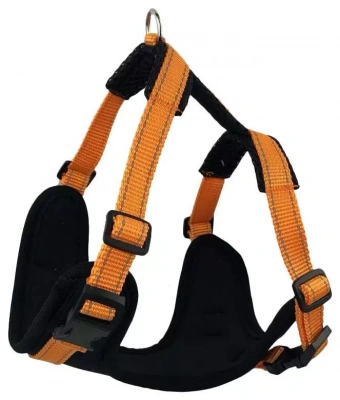 Шлейка (Зооэкспресс) 5801А FRESH LINE XS неопрен, капрон, сетка,ОГ 40-48 см, ОШ 30-38 см, черная с апельсиновым