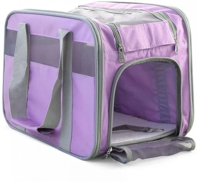 Сумка-переноска (Triol) Техно, сиреневая, (40*28*25) для животных фото