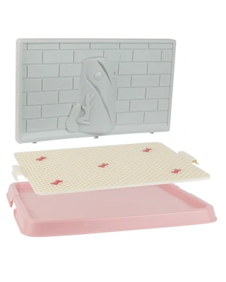 Туалет (Stefan) со стенкой для собак малый S 50х38х28см, пыльно-розовый BP1307 фото