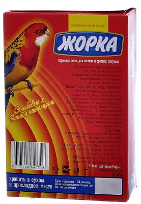 Жорка 0,5кг корм для мелких и средних попугаев Орех (новая упаковка) фото