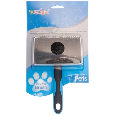 Пуходёрка (DeLIGHT) металлическая длиннозубый жесткий корд для пушистых животных 368222ХL /6/ фото