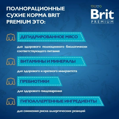 Brit Premium Dog 1кг Sensitive ягненок и индейка сухой корм для взрослых собак всех пород с чувствительным пищеварением (50024 фото