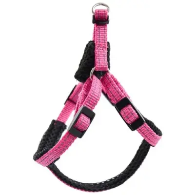 Шлейка (Зооэкспресс) 5722М FRESH LINE 15 мм капрон/сетка быстросъемная, регулируемая от 40 до 50 см малиновая
