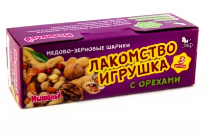 Мышильд 0,06кг Медово-зерновые шарики с орехами для грызунов фото