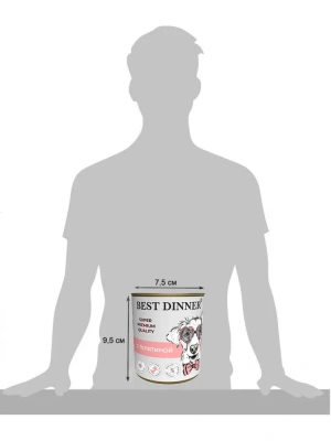 Best Dinner Super Premium Мясные деликатесы 0,34кг телятина (для юниоров) консервы для щенков (264393) фото