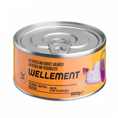 Wellement 0,15кг тунец с уткой паштет для щенков фото Wellement 0,15кг тунец с уткой паштет для щенков фото