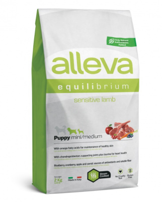 Alleva Equilibrium Sensitive 2кг с ягненком сухой корм для щенков мелких и средних пород (003018)