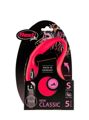 Рулетка (Flexi) Classic S ремень 5м до 15кг красный фото