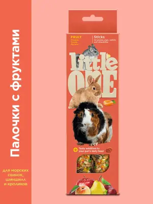 Little One 0,06кг*2шт Палочки для морских свинок, кроликов и шиншилл с фруктами фото