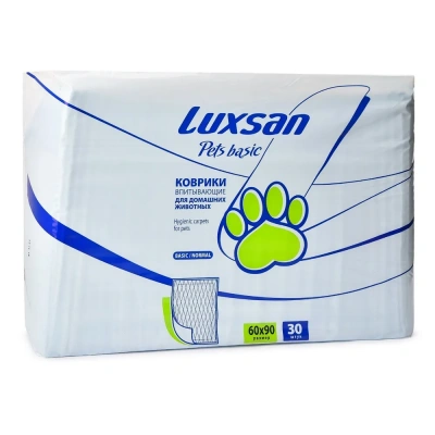Пеленки (Luxsan) Коврики Basic для животных 60х90 30шт/уп (6) фото Пеленки (Luxsan) Коврики Basic для животных 60х90 30шт/уп (6) фото