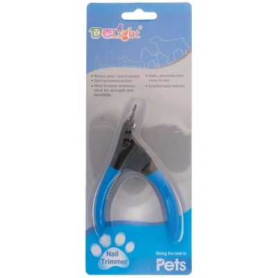 Когтерез-гильотина (DeLIGHT) большое отверстие чёрный с синим покрытием ПВХ  37124Р /12/ фото