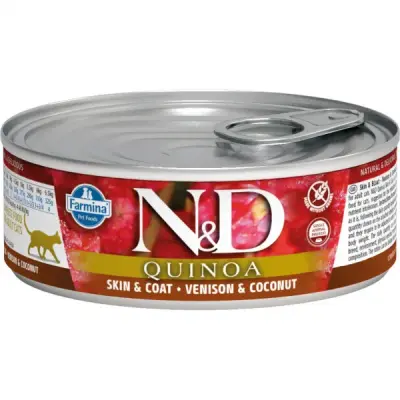 Farmina (Фармина) N&D Cat Quinoa 0,080кг киноа оленина и кокос консерва для кошек (102185)  Farmina (Фармина) N&D Cat Quinoa 0,080кг киноа оленина и кокос консерва для кошек (102185)  фото