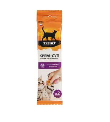 Крем-суп TiTBiT для кошек с кусочками кролика (10 г х 2 упак)