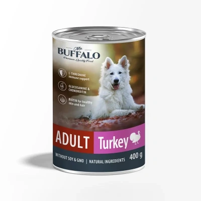 Баффало (Mr.Buffalo) Adult Dog 0,4кг индейка консервы для собак B405 (790457) фото Баффало (Mr.Buffalo) Adult Dog 0,4кг индейка консервы для собак B405 (790457) фото
