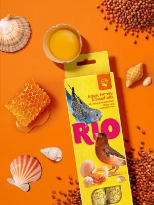 Rio 0,04кг*2шт палочки для всех видов птиц с яйцом и ракушечником фото