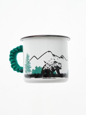 Кружка Территория Медведь, эмалированная сталь, 400 мл фото