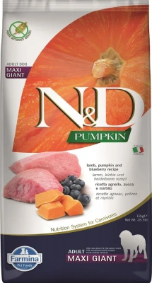 Farmina (Фармина) N&D Dog 12кг ягненок с черникой и тыквой для взрослых собак гигант макси (040183)