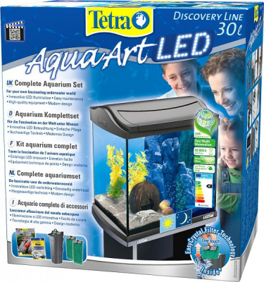 Аквариум (Tetra) AquaArt LED Discovery Line 30L Crayfish, черный (LED 4.8W)
