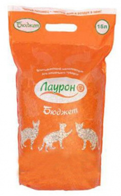 Наполнитель (Лаурон) 6л Бюджет (пэт.пакет) впитывающий для кошек фото