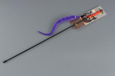 Дразнилка (Nunbell) Червячок, съемный с колокольчиком на палочке 22см, l=47см микс для кошек фото