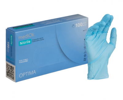 Перчатки (Blue Sail) mediOk OPTIMA смотровые нитриловые, голубой, L (50 пар/упак)