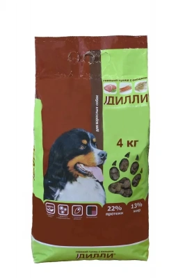 Дилли 4кг сухой корм для собак говяжий гуляш с овощами (003814) (4) фото