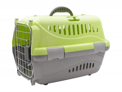 Переноска (Зооэкспресс) 17413 "Турне" S АВИА с метал. дверцей  42*29*29,5 см зеленая для животных