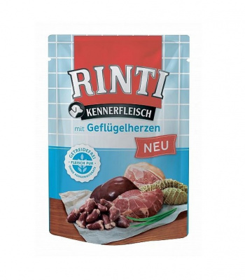 RINTI KENNERFLEISCH 0,4кг куриные сердечки влажный корм для собак фото