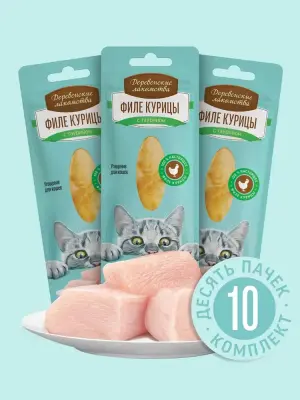 Деревенские лакомства 0,01кг филе курицы нежное для кошек (76050380)