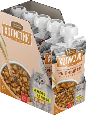 Деревенские лакомства 0,09кг Холистик Премьер Рыбный соус из тунца с креветкой для кошек (76051394) фото