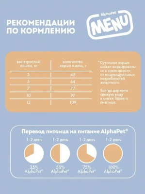 AlphaPet Menu (АльфаПет) 10кг домашняя птица сухой для стерилизованных кошек (652802) фото