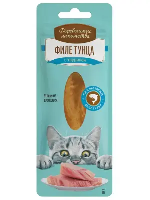 Деревенские лакомства 0,01кг филе тунца нежное для кошек (76050403) фото