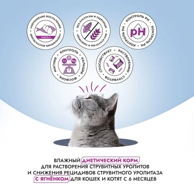 Best Dinner Vet Profi Urinary 0,1кг (диета при мочекаменной болезни) ягненок паштет для кошек (406524) фото