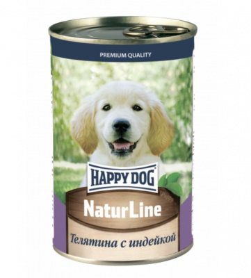 Happy Dog Natur Line 0,410кг телятина и индейка консервы для щенков (741022) фото