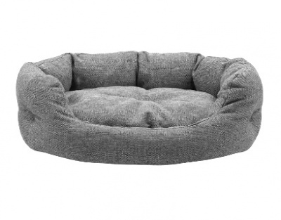 Лежанка (Зооэкспресс) пухлик "NORD" 722322 со стяжкой мебельная ткань №2 49*36*18 см серый
