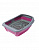 Туалет (Сибирская кошка) Евро глубокий с бортиком и сеткой для кошек, розово-фиолетовый фото