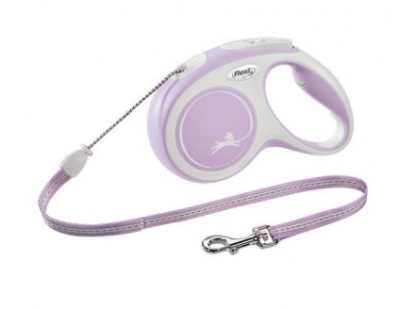 Рулетка Флекси New Comfort M трос 5м до 20кг розовый